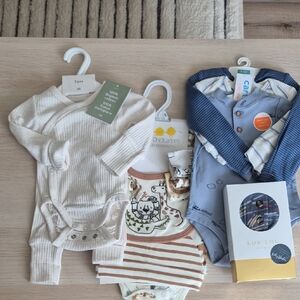 H&M Kids Matching Set in Cream, Blue, Tan